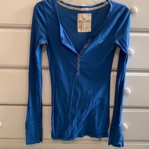 Hollister Henley Long Sleeve Stretchy Shirt